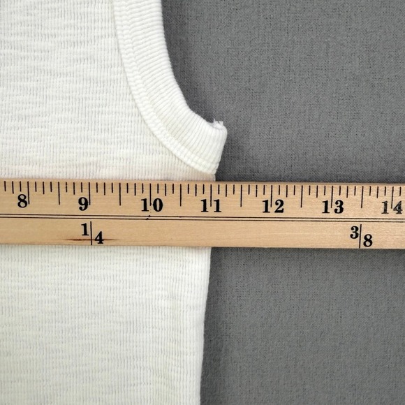 ENZA COSTA Textured Rib Sleeveless U Neck Tank Top Womens XS White Quite Luxury - Picture 10 of 16